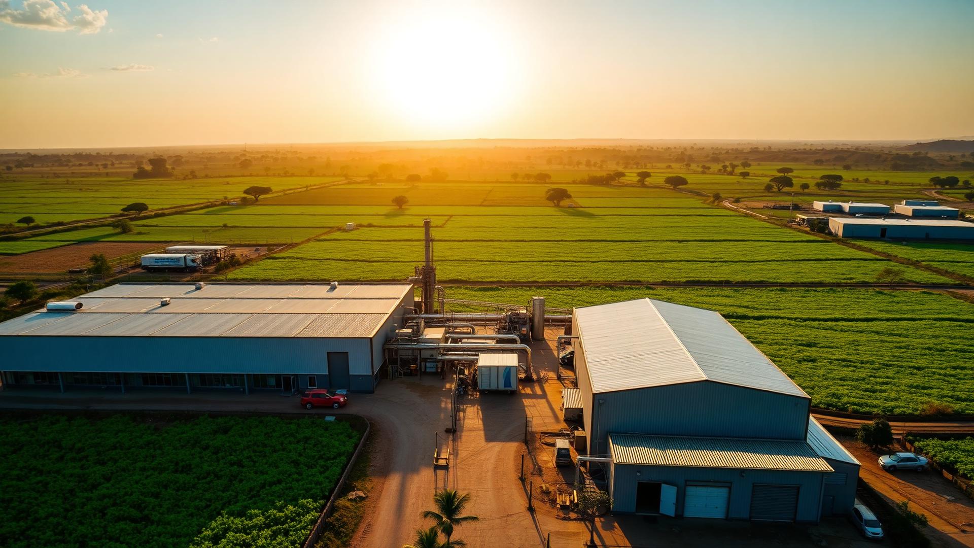 Site industriel DASICO au cœur d'un paysage agricole sénégalais